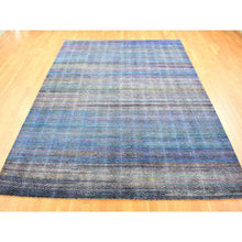 Load image into Gallery viewer, 9&#39;x12&#39;2&quot; Colorful, Modern Leaf Design, Sari Silk and Textured Wool Hand Knotted, Oriental Rug FWR482718