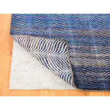 Load image into Gallery viewer, 9&#39;x12&#39;2&quot; Colorful, Modern Leaf Design, Sari Silk and Textured Wool Hand Knotted, Oriental Rug FWR482718