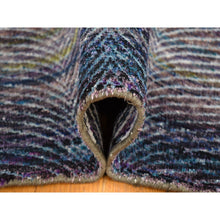 Load image into Gallery viewer, 9&#39;x12&#39;2&quot; Colorful, Modern Leaf Design, Sari Silk and Textured Wool Hand Knotted, Oriental Rug FWR482718