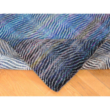 Load image into Gallery viewer, 9&#39;x12&#39;2&quot; Colorful, Modern Leaf Design, Sari Silk and Textured Wool Hand Knotted, Oriental Rug FWR482718
