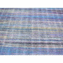Load image into Gallery viewer, 9&#39;x12&#39;2&quot; Colorful, Modern Leaf Design, Sari Silk and Textured Wool Hand Knotted, Oriental Rug FWR482718