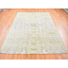 Load image into Gallery viewer, 9&#39;x11&#39;9&quot; Light Gray, Hand Knotted Wool And Silk, Transitional/modern Design Tone On Tone, Oriental Rug FWR482724