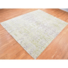 Load image into Gallery viewer, 9&#39;x11&#39;9&quot; Light Gray, Hand Knotted Wool And Silk, Transitional/modern Design Tone On Tone, Oriental Rug FWR482724