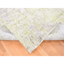 Load image into Gallery viewer, 9&#39;x11&#39;9&quot; Light Gray, Hand Knotted Wool And Silk, Transitional/modern Design Tone On Tone, Oriental Rug FWR482724