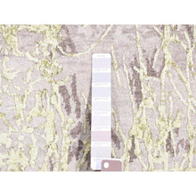 Load image into Gallery viewer, 9&#39;x11&#39;9&quot; Light Gray, Hand Knotted Wool And Silk, Transitional/modern Design Tone On Tone, Oriental Rug FWR482724