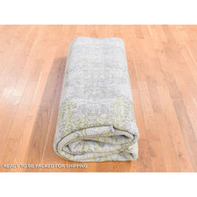 Load image into Gallery viewer, 9&#39;x11&#39;9&quot; Light Gray, Hand Knotted Wool And Silk, Transitional/modern Design Tone On Tone, Oriental Rug FWR482724