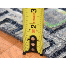 Load image into Gallery viewer, 9&#39;x12&#39;3&quot; Light Gray, Sari Silk With Textured Wool, Psefas Square Design Hand Knotted, Oriental Rug FWR482730