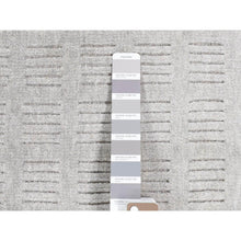 Load image into Gallery viewer, 2&#39;x3&#39;1&quot; Dove Gray, Modern Design, Hand Loomed, Pure Wool, Mat Oriental Rug FWR482766
