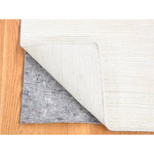 Load image into Gallery viewer, 2&#39;1&quot;x2&#39;1&quot; Ivory, Hand Knotted Modern Design, Silk with Textured Wool, Sample Fragment, Mat Square Oriental Rug FWR482778