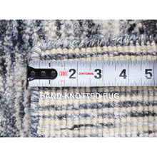 Load image into Gallery viewer, 1&#39;10&quot;x2&#39; Salt and Pepper, Modern Design, Silk with Textured Wool, Hand Loomed, Sample Fragment, Oriental Rug FWR482820