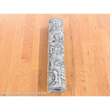 Load image into Gallery viewer, 2&#39;1&quot;x3&#39;2&quot; Ivory, Erased Tabriz Design, Sample, Hand Knotted, Wool and Silk, Mat, Oriental Rug FWR482910