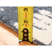 Load image into Gallery viewer, 2&#39;x2&#39;4&quot; Ivory And Charcoal Black, 100% Wool, Cardiac Design, Modern, Hand Knotted, Squarish, Mat Oriental Rug FWR482940