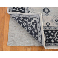 Load image into Gallery viewer, 6&#39;x9&#39; Cream Color, Small Intricate Repetitive Design, Cropped Thin, Pure Wool Hand Knotted Oriental Rug FWR483024