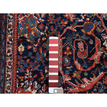 Load image into Gallery viewer, 4&#39;7&quot;x6&#39;9&quot; Navy Blue, Antique Persian Tabriz Full Pile ,Clean and Soft to the Touch, Rare Mustaffi Design, Pure Wool, Hand Knotted Oriental Rug FWR483030