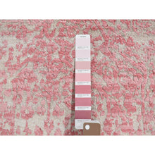 Load image into Gallery viewer, 2&#39;6&quot;x7&#39;9&quot; Pink, Tone On Tone, Broken Persian Design, Hand Knotted, Wool And Real Silk, Runner, Oriental Rug FWR483054