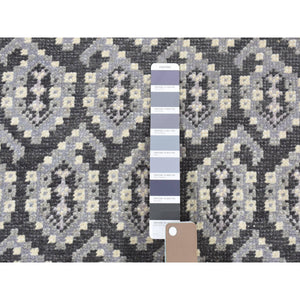 9'x12' Silver Gray, Paisley Design Turkish Knot, Pure Wool Hand Knotted, Oriental Rug FWR483150