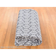 Load image into Gallery viewer, 9&#39;x12&#39; Silver Gray, Paisley Design Turkish Knot, Pure Wool Hand Knotted, Oriental Rug FWR483150