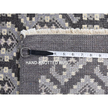 Load image into Gallery viewer, 9&#39;x12&#39; Silver Gray, Paisley Design Turkish Knot, Pure Wool Hand Knotted, Oriental Rug FWR483150