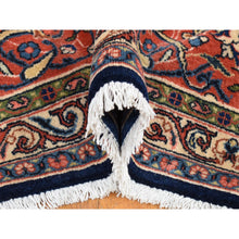 Load image into Gallery viewer, 9&#39;2&quot;x12&#39; Midnight Blue, New Persian Kashan All Over Design, Organic Wool Hand Knotted, Oriental Rug FWR483168