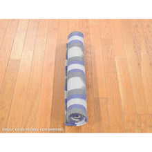 Load image into Gallery viewer, 2&#39;5&quot;x6&#39; Silver Gray, Hand Woven Kilim Geometric Design, Flat Weave Natural Wool, Reversible Runner Oriental Rug FWR483204