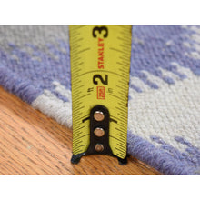 Load image into Gallery viewer, 2&#39;5&quot;x6&#39; Silver Gray, Hand Woven Kilim Geometric Design, Flat Weave Natural Wool, Reversible Runner Oriental Rug FWR483204