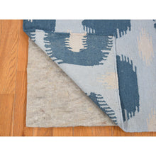 Load image into Gallery viewer, 2&#39;5&quot;x6&#39; Light Turquoise, Extra Soft Wool Hand Woven, Kilim Geometric Design Flat Weave, Reversible Runner Oriental Rug FWR483210