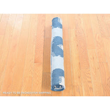 Load image into Gallery viewer, 2&#39;5&quot;x6&#39; Light Turquoise, Extra Soft Wool Hand Woven, Kilim Geometric Design Flat Weave, Reversible Runner Oriental Rug FWR483210