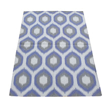 Load image into Gallery viewer, 4&#39;2&quot;x6&#39; Silver Gray, Hand Woven Kilim Geometric Design, Flat Weave Pure Wool, Reversible Oriental Rug FWR483246