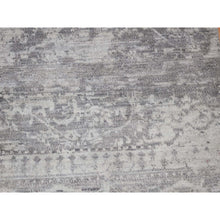 Load image into Gallery viewer, 2&#39;x3&#39; Silver Gray, Modern Broken Design, Plant Based Silk Hand Knotted, Mat Oriental Rug FWR483348