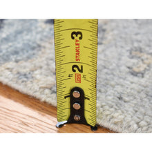 Load image into Gallery viewer, 3&#39;x3&#39; Timberwolf Gray, Pure Wool Hand Knotted, Oushak Design Sample Fragment Supple Collection, Thick And Plush, Square Oriental Rug FWR483366