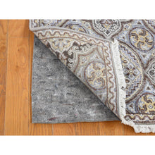 Load image into Gallery viewer, 2&#39;1&quot;x3&#39;1&quot; Chocolate Brown, Mughal Inspired Medallions Design, Textured Wool And Silk Hand Knotted, Mat Oriental Rug FWR483456