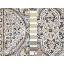 Load image into Gallery viewer, 2&#39;1&quot;x3&#39;1&quot; Chocolate Brown, Mughal Inspired Medallions Design, Textured Wool And Silk Hand Knotted, Mat Oriental Rug FWR483456