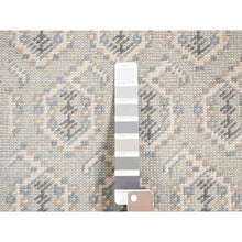 Load image into Gallery viewer, 2&#39;x3&#39; Cloud Gray, Paisley Design, Turkish Knot, Pure Wool Hand Knotted Mat Oriental Rug FWR483468