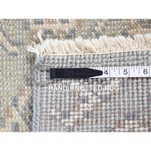 Load image into Gallery viewer, 2&#39;x3&#39; Cloud Gray, Paisley Design, Turkish Knot, Pure Wool Hand Knotted Mat Oriental Rug FWR483468