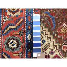 Load image into Gallery viewer, 3&#39;x13&#39;6&quot; Almond Brown, Antique Persian Bakshaish, Excellent Condition, Hand Knotted, Pure Wool Runner Oriental Rug FWR483552
