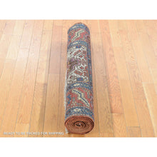 Load image into Gallery viewer, 3&#39;x13&#39;6&quot; Almond Brown, Antique Persian Bakshaish, Excellent Condition, Hand Knotted, Pure Wool Runner Oriental Rug FWR483552
