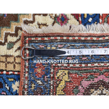 Load image into Gallery viewer, 3&#39;x13&#39;6&quot; Almond Brown, Antique Persian Bakshaish, Excellent Condition, Hand Knotted, Pure Wool Runner Oriental Rug FWR483552