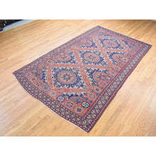 Load image into Gallery viewer, 7&#39;x11&#39; Cinnamon Red, Antique Caucasian Soumak With Geometric Design, Pure Wool, Flat Weave, Hand Knotted, Clean, Good Condition, Sides And Ends Professionally Secured, Long And Narrow Oriental Rug FWR483594