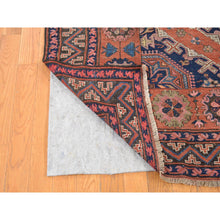 Load image into Gallery viewer, 7&#39;x11&#39; Cinnamon Red, Antique Caucasian Soumak With Geometric Design, Pure Wool, Flat Weave, Hand Knotted, Clean, Good Condition, Sides And Ends Professionally Secured, Long And Narrow Oriental Rug FWR483594