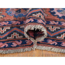 Load image into Gallery viewer, 7&#39;x11&#39; Cinnamon Red, Antique Caucasian Soumak With Geometric Design, Pure Wool, Flat Weave, Hand Knotted, Clean, Good Condition, Sides And Ends Professionally Secured, Long And Narrow Oriental Rug FWR483594