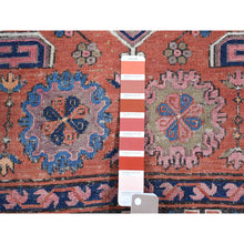 Load image into Gallery viewer, 7&#39;x11&#39; Cinnamon Red, Antique Caucasian Soumak With Geometric Design, Pure Wool, Flat Weave, Hand Knotted, Clean, Good Condition, Sides And Ends Professionally Secured, Long And Narrow Oriental Rug FWR483594