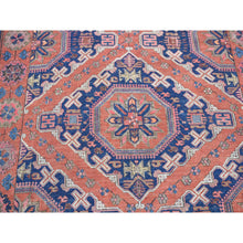 Load image into Gallery viewer, 7&#39;x11&#39; Cinnamon Red, Antique Caucasian Soumak With Geometric Design, Pure Wool, Flat Weave, Hand Knotted, Clean, Good Condition, Sides And Ends Professionally Secured, Long And Narrow Oriental Rug FWR483594
