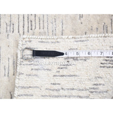 Load image into Gallery viewer, 2&#39;2&quot;x3&#39; Ivory, Modern With Repetitive Curvilinear Design Undyed Natural Wool, Hand Knotted Tone On Tone, Mat Oriental Rug FWR483618