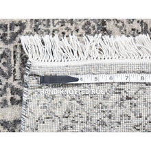 Load image into Gallery viewer, 2&#39;1&quot;x2&#39;1&quot; Goose Gray, Undyed Natural Wool with Mamluk Design, 100%Wool Hand Knotted, Square Oriental Rug FWR483642