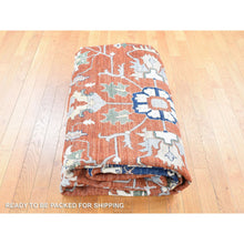 Load image into Gallery viewer, 10&#39;x13&#39;10&quot; Brick Red, Antiqued Peshawar Heriz With All Over Design, Hand Knotted Pure Wool, Oriental Rug FWR483762