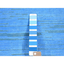 Load image into Gallery viewer, 2&#39;5&quot;x10&#39;2&quot; Ruddy Blue Overdyed Textured Wool, Hand Knotted Modern Design, Runner Oriental Rug FWR483786