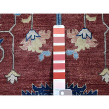Load image into Gallery viewer, 10&#39;1&quot;x13&#39;9&quot; Sangria Red, Antiqued Heriz Re-creation With Large Medallions Design, Pure Wool Hand Knotted, Oriental Rug FWR483804