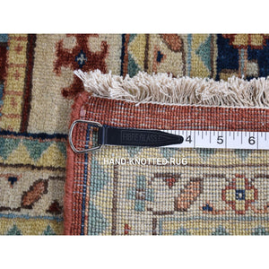 10'1"x13'9" Sangria Red, Antiqued Heriz Re-creation with Large Medallions Design, Pure Wool Hand Knotted, Oriental Rug FWR483804