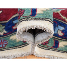 Load image into Gallery viewer, 9&#39;10&quot;x14&#39; Cream Color, Hand Knotted Kazak With All Over Leaf And Vines Pattern, Pure Wool Oriental Rug FWR483816