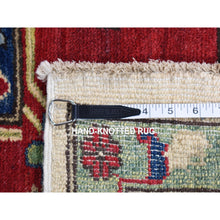 Load image into Gallery viewer, 9&#39;10&quot;x14&#39; Cream Color, Hand Knotted Kazak With All Over Leaf And Vines Pattern, Pure Wool Oriental Rug FWR483816